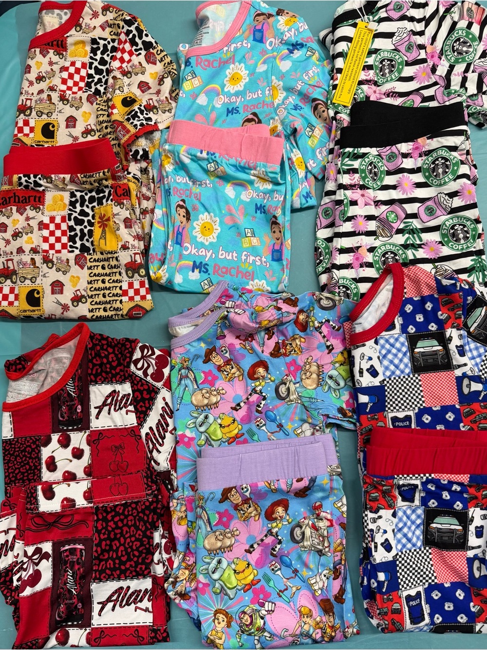 Kids Pajamas - Assorted Character Prints in Blue, Pink, Red, Black